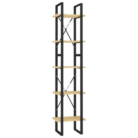 Vidaxl Bokhylla 5 Hyllplan Grå 40x30x175 Cm Furu Brun
