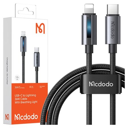 MCDODO LADDARE USB-C BLIXT SNABB LADDNINGSKABEL FÖR IPHONE 1M LED