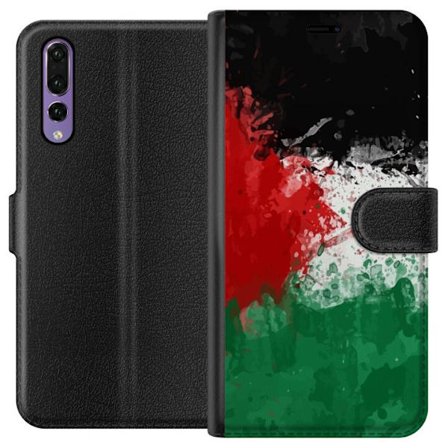 Kompatibel Tegnebogsetui til Huawei Huawei P20 Pro Palæstinensisk flag i sprøjt af rød grøn sort hvid kunstnerisk design, der symboliserer håb og