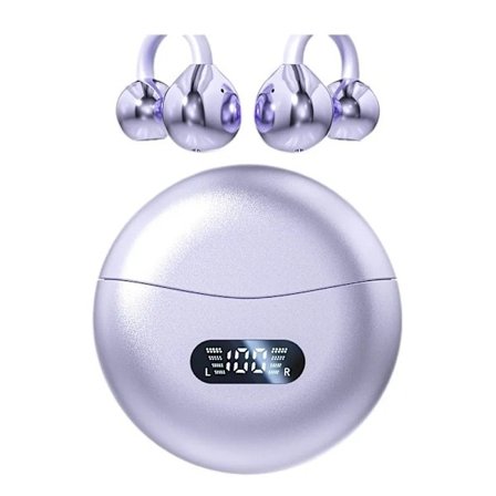 Ægte trådløse Bluetooth-hovedtelefoner M79 Øreclips Trådløse ørepropper Vandtætte med mikrofon TWS Bluetooth 5.4 Hovedtelefoner Lilla