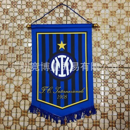 Gos- Jalkapalloseuran kaksisuuntainen komposiitti viisikulmainen lippu Inter