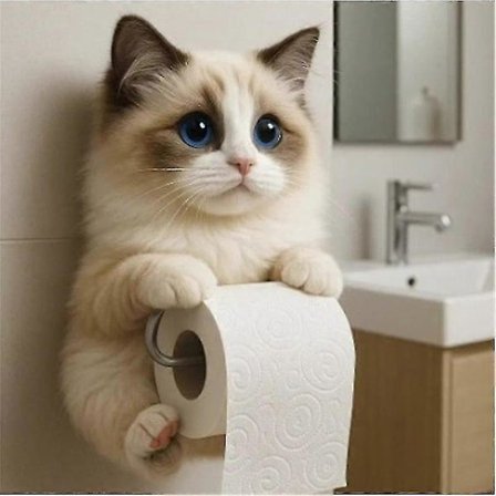 Kat Papirholder Toiletvæg Rullepapir