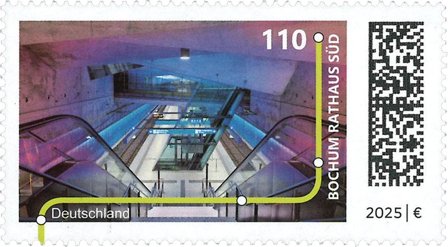 Tyskland - U-Bahn stationen ved Bochum rådhus - Postfrisk frimærke