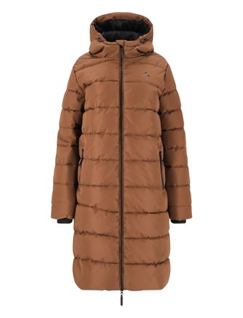 Amaret W Long Puffer Jacket Brown Whistler