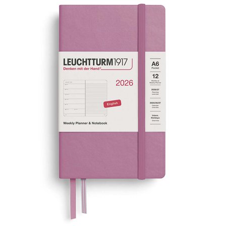Diary Weekly Planner & Notebook 2026 A6 Dusty Rose