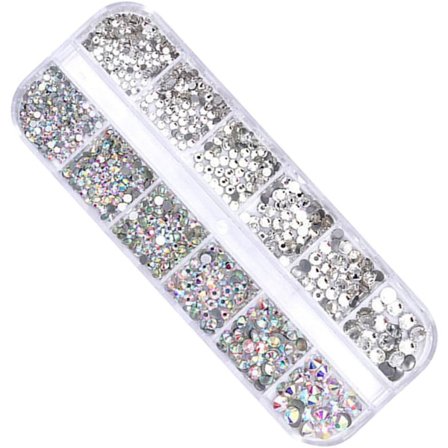 Go Go Gadget - Strass - Nagelstenar - 3D Nagelkonst - Diamanter - Bröllopsnaglar - 1200 Stenar - Silver