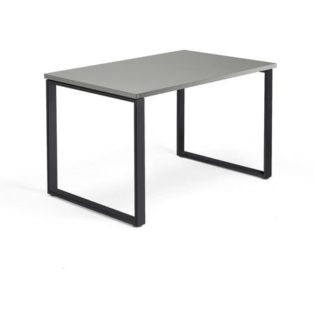 Desk QBUS, 1200x800 mm, O-frame, black frame, light grey