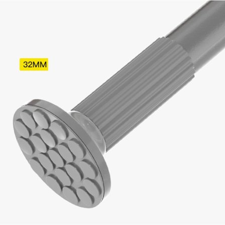 Teleskopisk stång utan håltagning, balkongtork, duschdraperi, gardinstång (frostad grå)