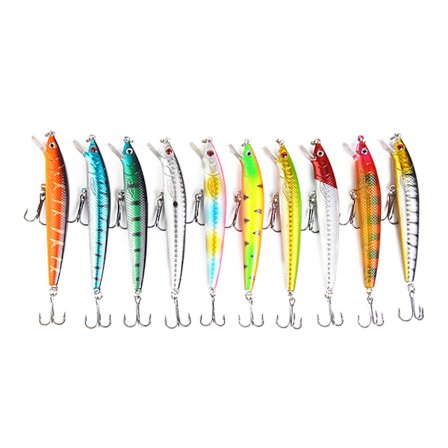 10 stk Hard Fiske Lures ABS Hard Swimbaits Fiske Agnssett for Ferskvann og Saltvann
