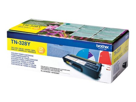 Brother Toner, 328Y, gul, singelförpackning, TN-328Y - Lyreco - Toner och bläck - Tonerkassetter - Toner Brother
