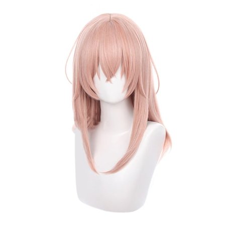 Cosplay-peruk Anime-karaktär Mellanlång Rosa Syntetisk Peruk för Cosplay Halloween Fest Typ 2