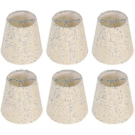 6 stk. Lampekupler Vegglampe Lysekrone Klips På Lampekupler E14 Skrue Lin Liten Lampekupler For Bordlamper