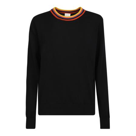 Paul Smith, Round-neck Knitwear Czarny, Kobieta, Rozmiar: S