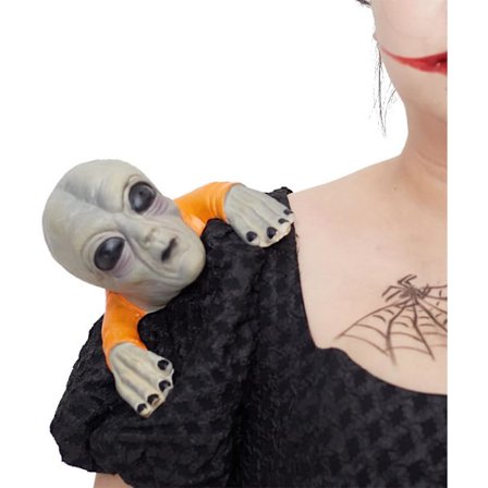 Halloween-festlig skulder-siddende dukke til cosplay-udklædning (græskar-skulder-siddende)