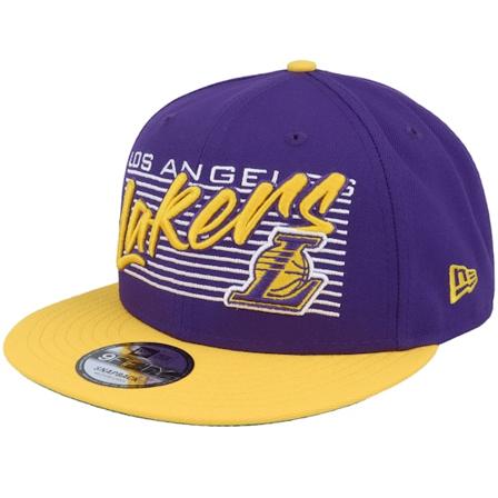 New Era - Los Angeles Lakers Team Wordmark 9FIFTY Purple/Yellow Snapback Snapback Purple Cap - NBA @ Hatstore