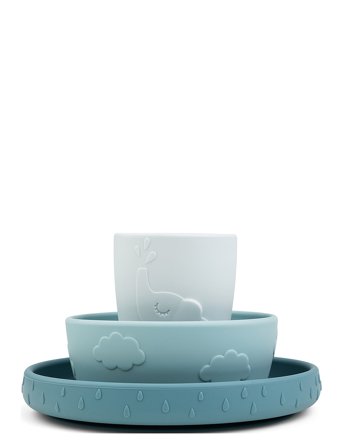 Done by Deer Stick&Stay Spisesæt Deer Friends Blå - Blue - ONE SIZE
