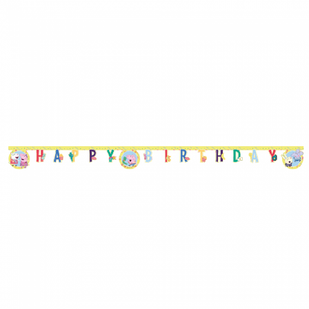 Greta Gris "Happy Birthday" Banderoll 200 cm - Greta Gris Kalas - Kalaslagret.se