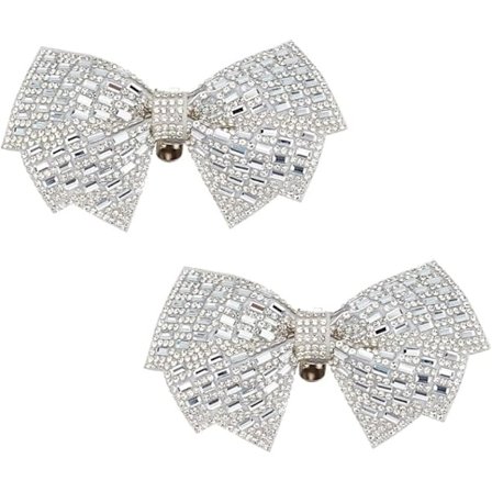 (Vit) 1 par rosett skoklämmor bröllop strass rosett skospännen brud löstagbara skoklämmor rosett skospännen väska kostym hår ac