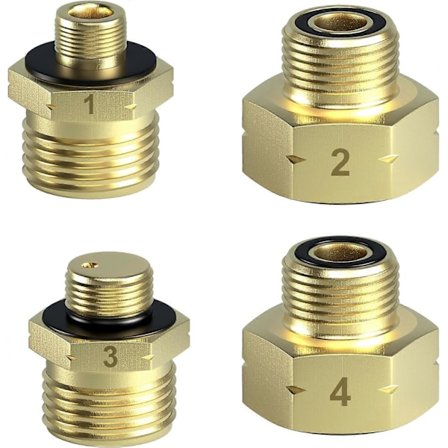 Gaspatron Adapter Gasflaske Adapter til Påfyldning af Tyske Gasflasker i EU Udland Adapter Gaspatron Lavet af Messing Gaspatron Adapter 4 Stk