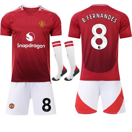 Manchester United Hemmatröja 24/25 Bruno Fernandes #8 Vuxen & Barn[JR]{ROG}