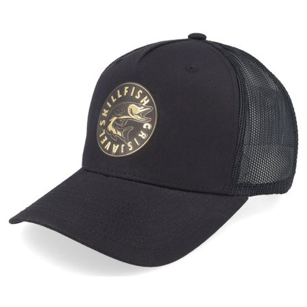 Skillfish - Svart trucker Keps - Grisjävel Gold Black A-frame Trucker @ Hatstore