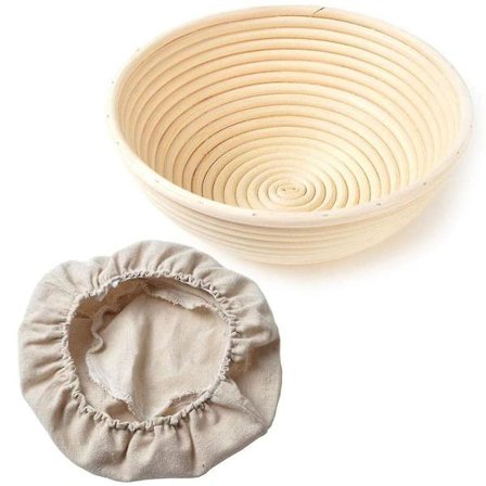 1x Rund Bröd Jäsning Jäsning Korg Storlek 22x8.5cm Håll 500g Deg , Rotting Banneton Brotform, Sur Deg Jäsning, Artisan Bröd