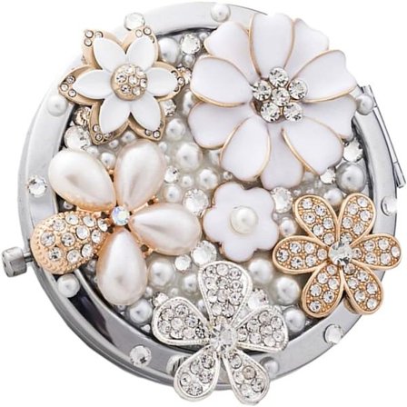 Dekorativt Kompakt Speil Metall Glass Sammenleggbart Speil Utsøkt Forstørrelsesspeil Reisespeil Kompakt Bærbar