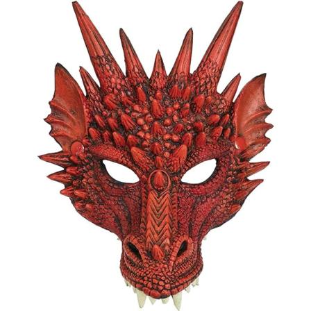 BM552 Dragon Mask Rød, Mænd, Kvinder, One Size