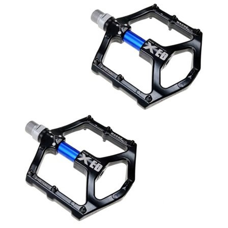 Pair Road Mountain Bike Ultralight Flat Pedals Plattform MTB Sykkel Aluminium Legering CNC Lager Pedal Blå