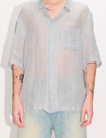 Hope Blues Shirt Sheer Blue Linen - Blue - 46