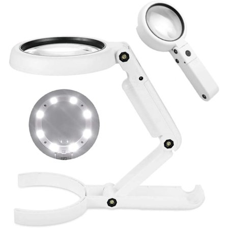 Förstoringsglas 5X, 8 LED-belysning