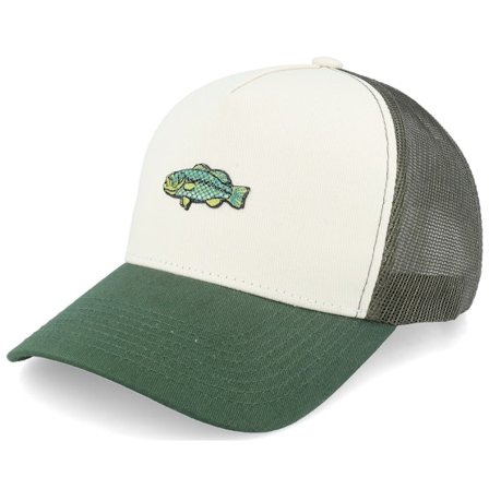 Skillfish - Grau Trucker Cap - Tiny Black Bass Stone/Olive/Dark Green @ Hatstore