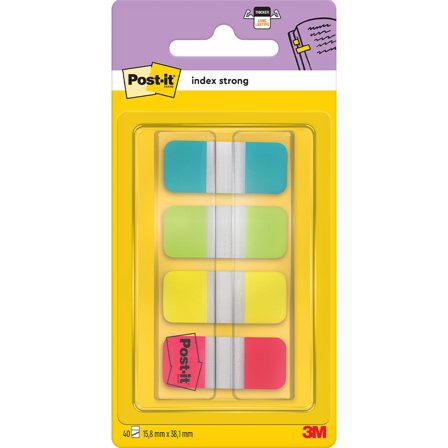 3M Post-it Indexflikar 15,8x38,1 mm Strong 4 färger