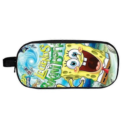 j363 Svampebob Student Pennal Stort kapasitet pennal Barn Kreative Figurer Dobbelt lag pennal mlq363