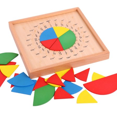 Brøksirkler Tre Brøkbrett Barn Pedagogisk leketøy Math Manipulatives Tool