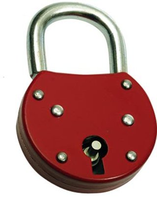 ABUS 465 Hänglås rödlackerad, korrosionsskyddad, Dörrar