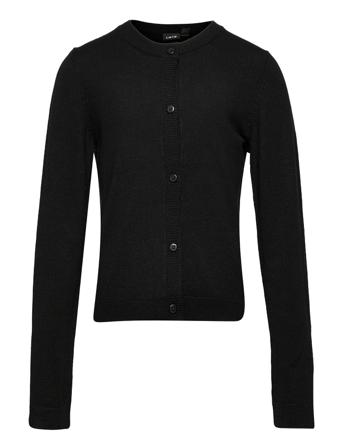 Nlfranwar Ls Short Cardigan Strikkegenser Cardigan Svart LMTD