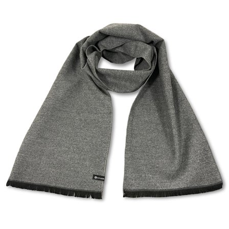 Metro | Bufanda de vestir lisa de tela de mezcla gris para hombres - Bufandas de invierno