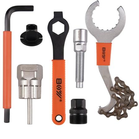 Sykkelkjedeverktøysett med kjedepisk, sykkelkrankverktøy