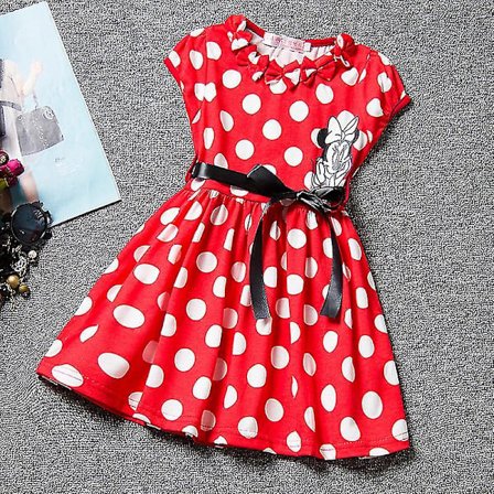 BÃ ̧rn Piger Sommer tegneserie Minnie Mouse Bowknot Princess Swing Dress E XX