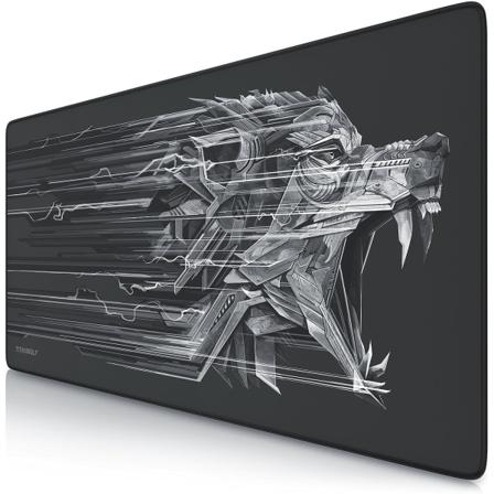 Speed Gaming Musematte - Ekstra stor musematte 900 x 400 x 43mm - Svart med ulvetrykk