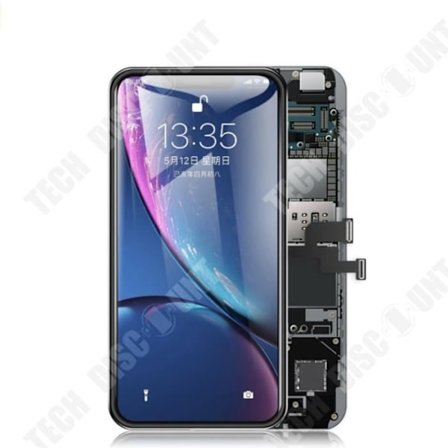 Komplett LCD-skärm - iPhone XR - Svart - Tactile Glass - Inkluderar Chassi - Verktyg Ingår