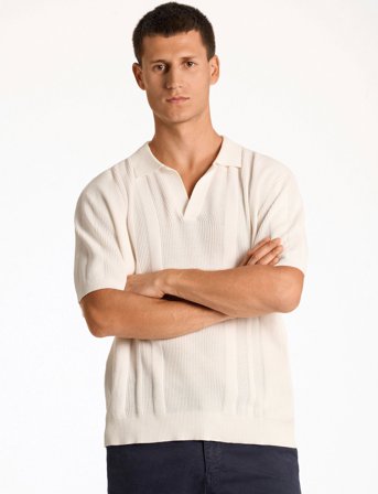 Lindbergh Knitted S/S Polo - White - XXL