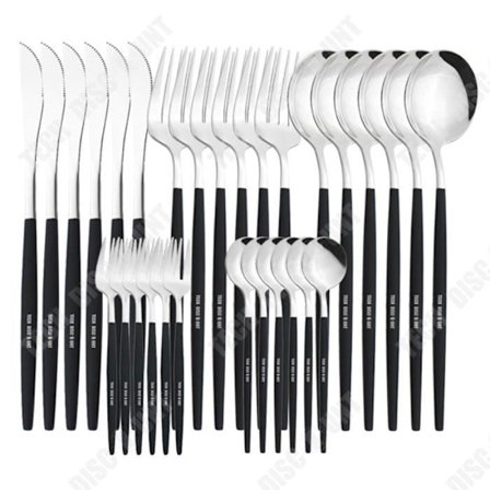 Bestick - TD - 30 set - Rostfritt stål - Västlig stil - Svart