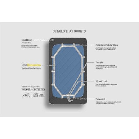 Lakanhållare Spännband Lakanfästen 360 Graders Lakansträckare - Starkaste Och Mest Effektiva Förlängaren - Passar Alla Madrassstorlekar