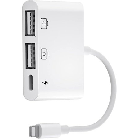 iPhone USB-kamera, 3-i-1 iPhone USB-adapter Lightning USB OTG hunnadapter med data synkronisering og lading