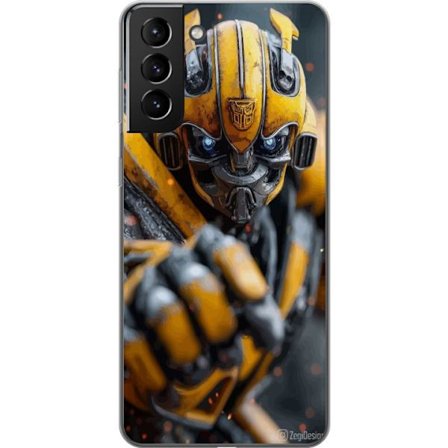 Kompatibelt Mobildeksel til Samsung Galaxy S21+ 5G Bumblebee-roboten Transformers gul mecha action sci fi kriger detaljert cyberpunk helt maskin rustn