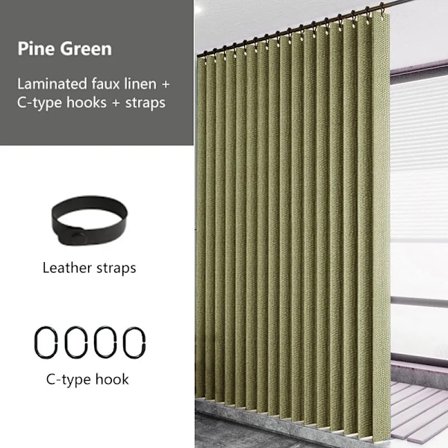 Ugjennomsiktig dusjforheng i imitert lin laminert, stor flerfarget ring, vanntett, tykt og sterkt stoff, egnet for bad, 150 x 200 cm