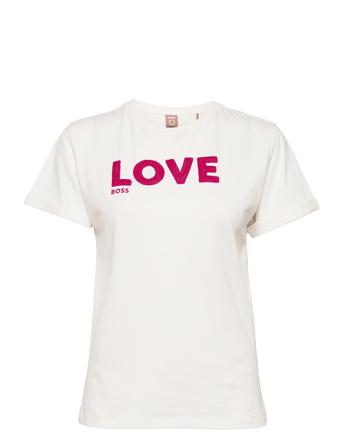 C_Elinea_Vd T-shirt Top Hvid BOSS