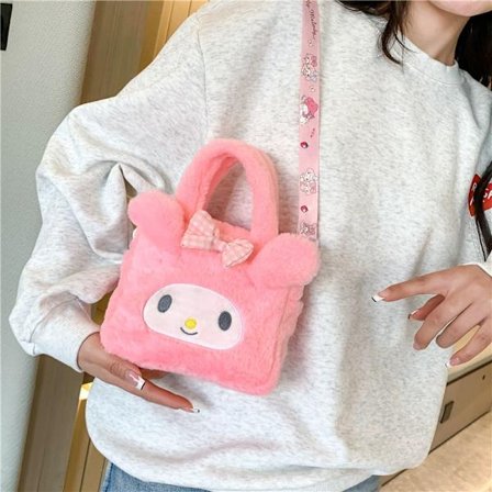Kawaii Plysj Sanrio-veske for barn Anime Cinnamoroll Plysj Ryggsekk - Perfekt